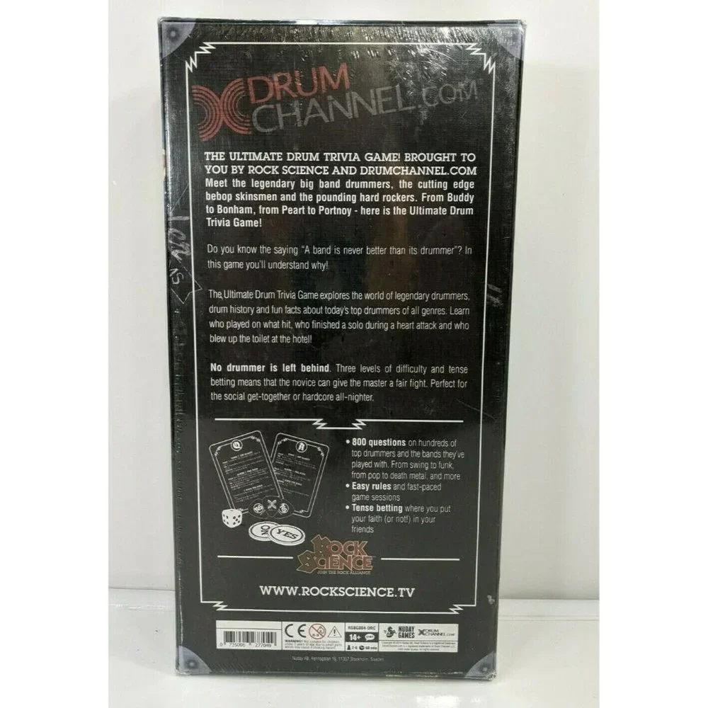 Rock Science Drum Trivia Game Ultimate Rock N' Roll Drum Knowledge Rock Bands - Picture 3 of 3